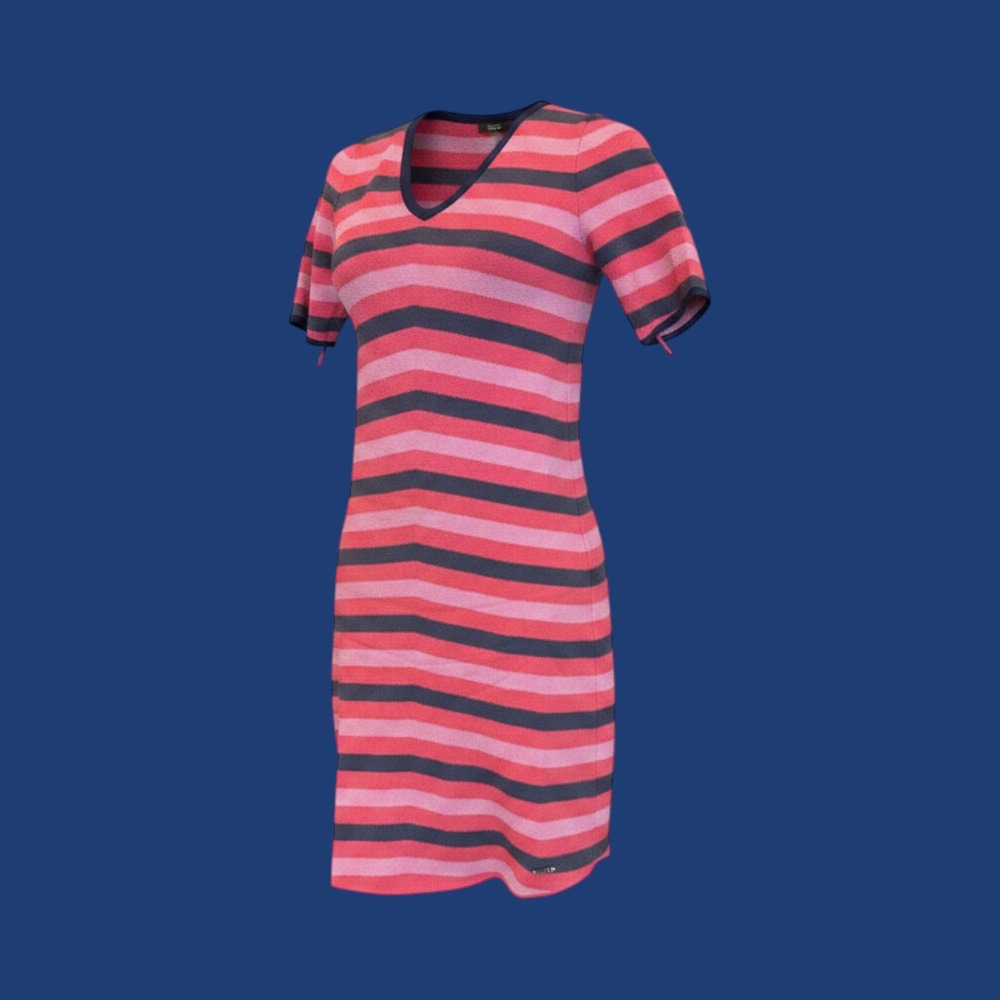 Ted Baker Peyoti Striped Knit Dress Women 0 Pink Red Blue Excellent Mini Dress